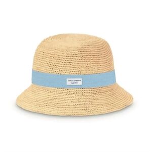 Dolce & Gabbana Tan and Blue Beach Hat